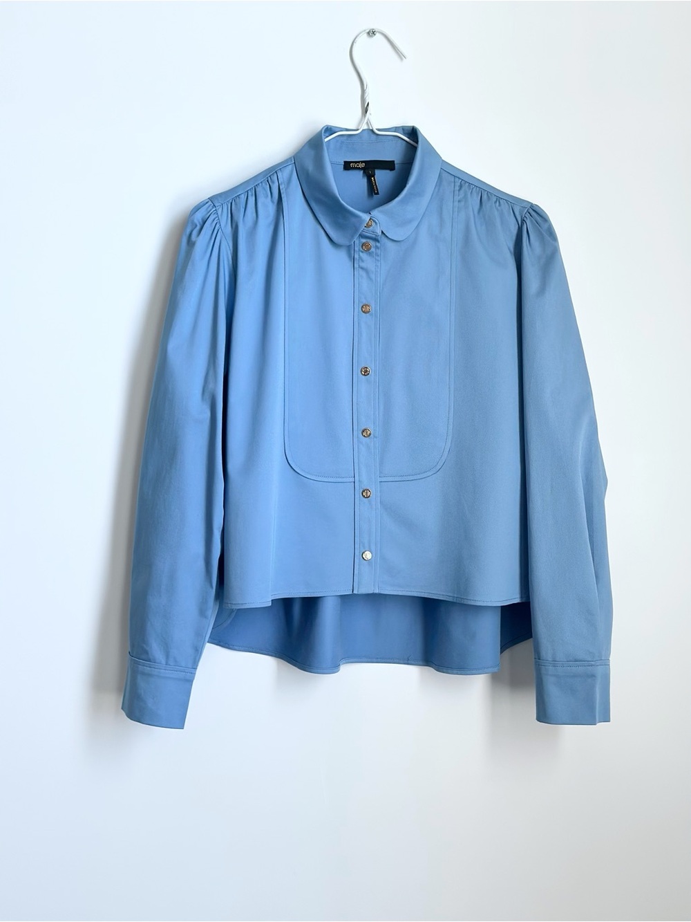 Maje Cropped Blue Shirt – NWT – US Size 4